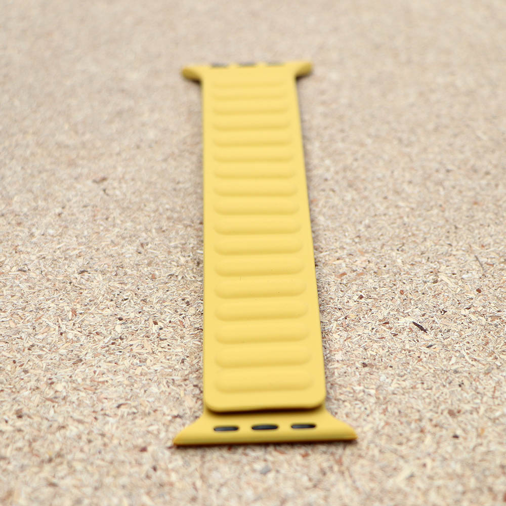 Picture of Pix Apple Watch Magnetic Silicon Strap Belt - Adjustable Magnetic Silicon Loop Silicon Strap for Apple Watch 42/44/45/49mm (Yellow,Freesize)