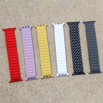 Picture of Pix Apple Watch Magnetic Silicon Strap Belt - Adjustable Magnetic Silicon Loop Silicon Strap for Apple Watch 42/44/45/49mm (Green,Freesize)