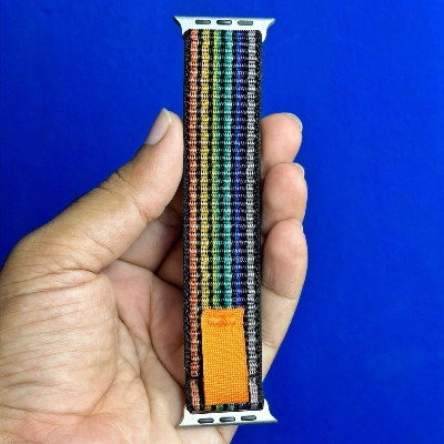 Picture of For Apple Watch Nylon Strap Belt 49mm/45mm/44mm/42mm Trail Loop Band For Apple Watch Strap Nylon Beige Trail Loop Strap for 49mm 44mm 45mm 42mm Watch Strap Series 8 7 5 6 5 4 Multicolor Strap (Rainbow,Freesize)