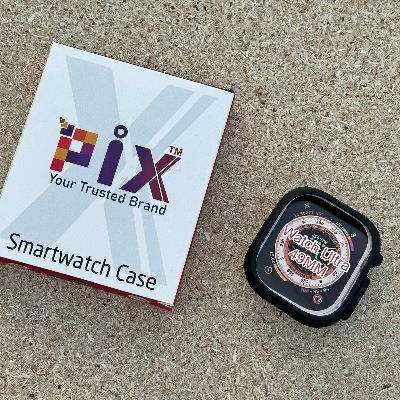 Picture of Pix Apple Watch Protective Back Side Case-44mm/45mm/49mm (Optional ) soft tpu Semi-Pack Apple Watch Protective Bumper Case-Tpu Half Pack Apple Watch Protective Case (49mm black)
