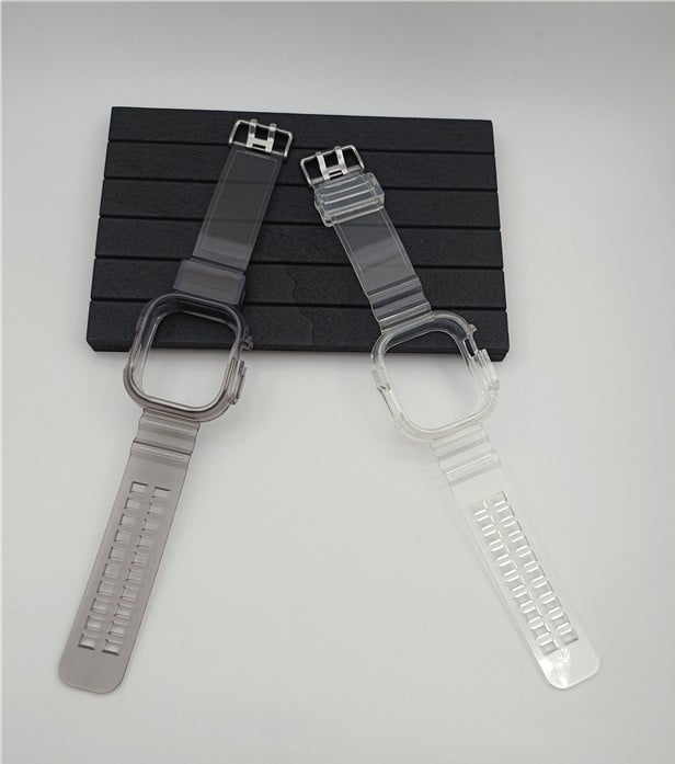 Picture of Pix Apple Watch Case + Strap integrated 49mm Strap for 8th Generation Colorful Transparent Case Belt - 49mm TPU Apple Watch Protective Case and Strap (Black Transparent,Not Specified)