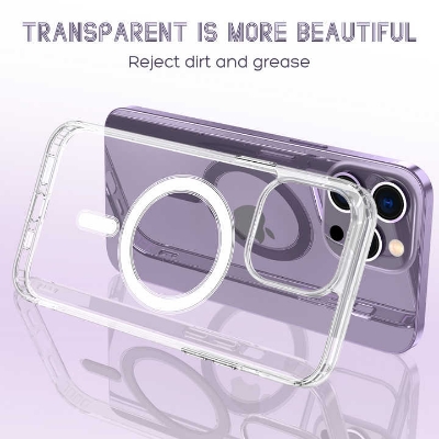 Picture of For Apple iPhone 15/15Pro/15 Pro Max/15 Plus Magsafe Clear Case - New Premium Quality Magnetic Magsafes Wireless Charging Transparent Clear Phone Case For iPhone 15/15Pro/15 Pro Max/15 Plus (Clear,iPhone 15 Plus)