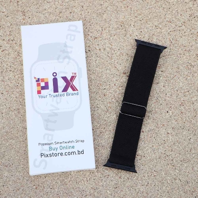 Picture of Pix Apple Watch Elastic Nylon Strap- Nylon Buckle Elastic Strap For 49mm/45mm/44mm/42mm Bracelet Watch Strap Series 8 7 5 6 5 4 Multicolor Strap-Adjustable Elastic Nylon Buckle Apple Watch Strap (Black,Freesize)
