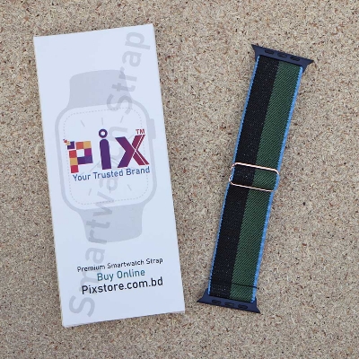 Picture of Pix Apple Watch Elastic Nylon Strap- Nylon Buckle Elastic Strap For 49mm/45mm/44mm/42mm Bracelet Watch Strap Series 8 7 5 6 5 4 Multicolor Strap-Adjustable Elastic Nylon Buckle Apple Watch Strap (Moss Green,Freesize)