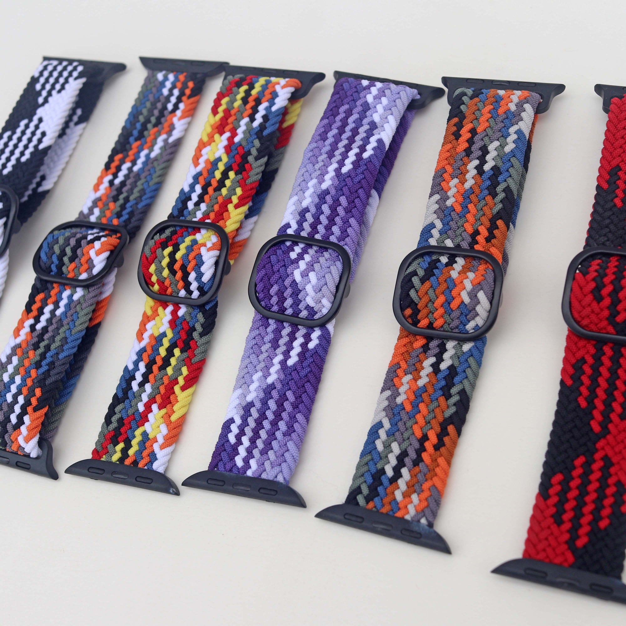 Picture of Pix Apple Watch Elastic Nylon Strap- Nylon Buckle Elastic Strap For 49mm/45mm/44mm/42mm Bracelet Watch Strap Series 8 7 5 6 5 4 Multicolor Strap-Adjustable Elastic Nylon Buckle Apple Watch Strap (White Leopard,Freesize)