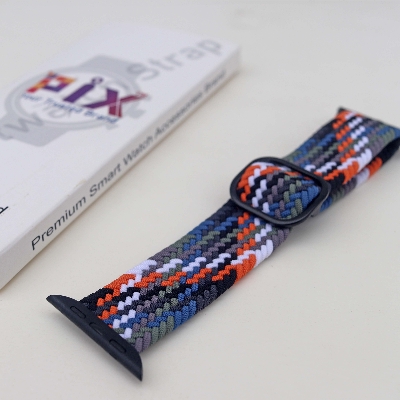 Picture of Pix Apple Watch Elastic Nylon Strap- Nylon Buckle Elastic Strap For 49mm/45mm/44mm/42mm Bracelet Watch Strap Series 8 7 5 6 5 4 Multicolor Strap-Adjustable Elastic Nylon Buckle Apple Watch Strap (Bucket Camouflage 2,Freesize)