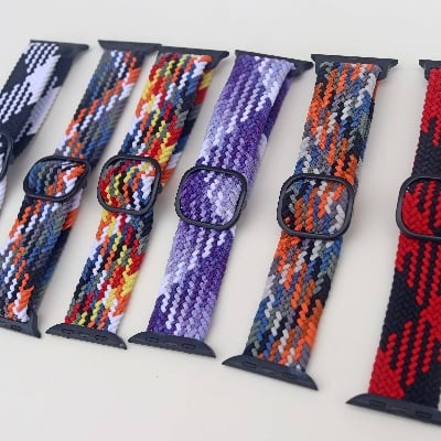 Picture of Pix Apple Watch Elastic Nylon Strap- Nylon Buckle Elastic Strap For 49mm/45mm/44mm/42mm Bracelet Watch Strap Series 8 7 5 6 5 4 Multicolor Strap-Adjustable Elastic Nylon Buckle Apple Watch Strap (Bucket Camouflage 2,Freesize)