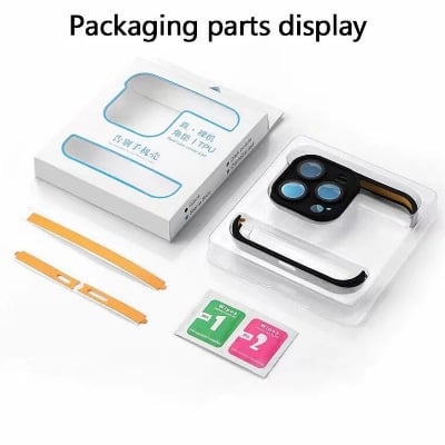 Picture of Pix Apple iPhone Bumper Case with Lens Protector Glass Soft Silicone Bumper For iPhone 15 Pro Max, 15 Pro, 15 , 15 Plus, 14 Pro Max, 14 Pro, 14,14 Plus, 13 Pro Max, 13, 13 Mini, 12 Pro Max,12/12 Pro,12 Mini, 11 Bumper Case (Natural Titanium,15 plus)