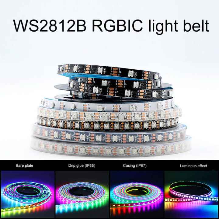 Picture of Pix Programmable RGB 5050 2812IC LED Lights 60LED/144 Led/M 1LED/Cut Colorful LED Strip Lights -5M USB 5V Bluetooth APP Music Function Control Lamp With Remote RGB Light App Control Addressable SPI Mini Pixel LED Controller for Dream Colorful Strip (Full Set 30Led/M(5m))