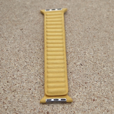 Picture of Pix Apple Watch Magnetic Nylon Strap Belt - Adjustable Magnetic Nylon Loop Strap for Apple Watch 42/44/45/49mm-Double Side Same Color High Quality Magnetic Strap (Yellow,Freesize)