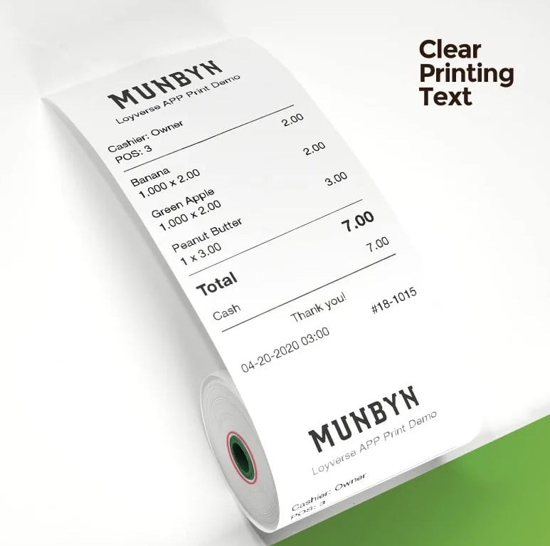 Picture of Pix 58x40mm Thermal Printer Paper, 3 Layer White Color Thermal Paper Roll for thermal Printer, POS Printer, Foodpanda tab, restaurant bill paper, shopping mall invoice paper (20 Pcs)