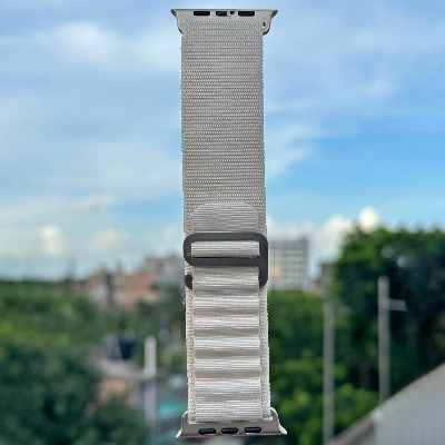 Picture of Metal Alpine Nylon Strap Band for KD99 ,HW8, DT8, S8 Max,T800, W68, TW8,HW8,Watch 8 Ultra, GS8 Ultra, N8, ZD8, Ultra Watch Series 8 Ultra Smart Watch Trail Metal Hook Loop Strap 42mm/44mm/45mm/49mm (Starlight color,Freesize)