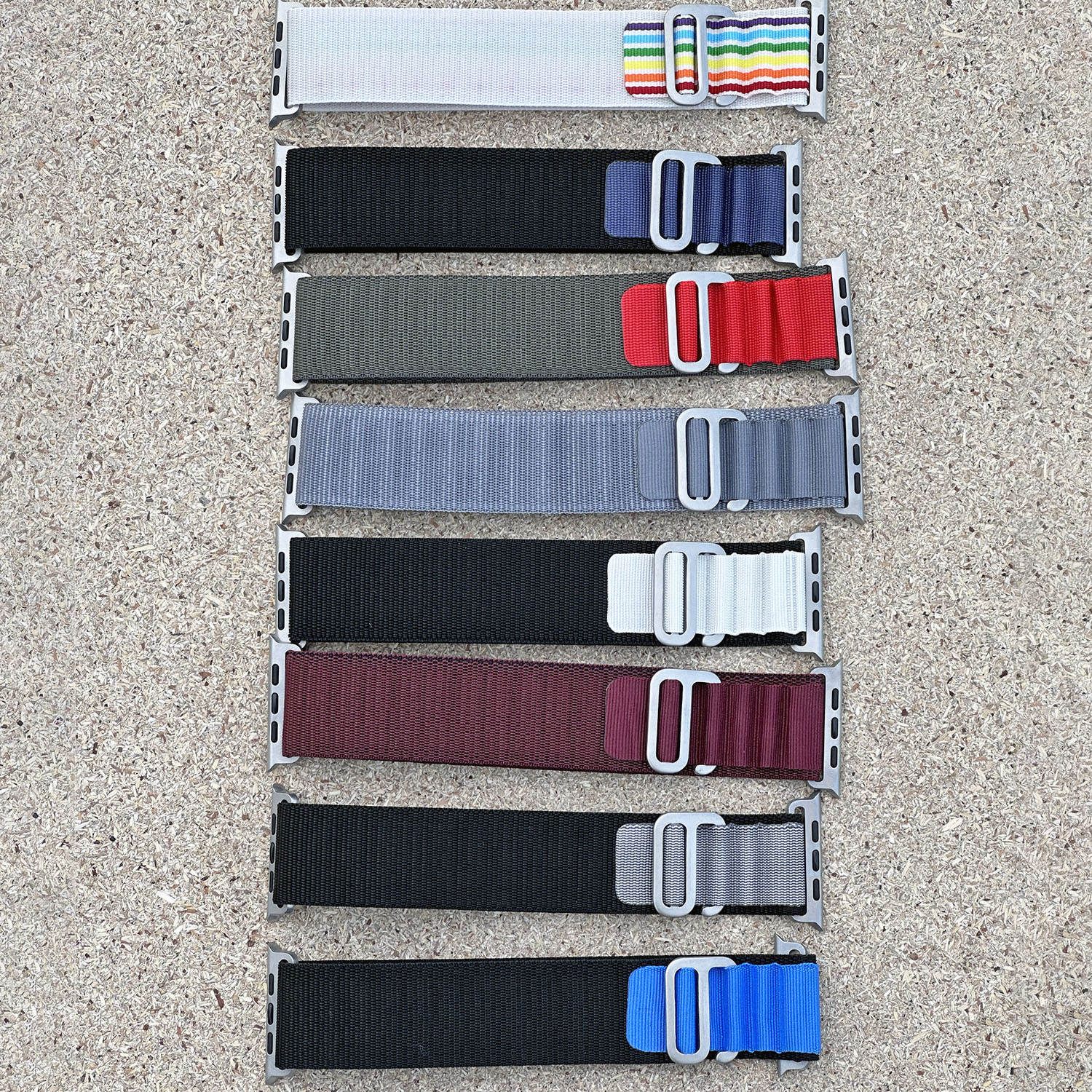 Picture of Metal Alpine Nylon Strap Band for KD99 ,HW8, DT8, S8 Max,T800, W68, TW8,HW8,Watch 8 Ultra, GS8 Ultra, N8, ZD8, Ultra Watch Series 8 Ultra Smart Watch Trail Metal Hook Loop Strap 42mm/44mm/45mm/49mm (Chines Red Jori,Freesize)