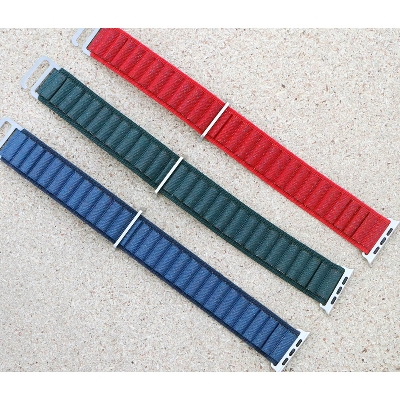 Picture of Metal Alpine Nylon Strap Band for KD99 ,HW8, DT8, S8 Max,T800, W68, TW8,HW8,Watch 8 Ultra, GS8 Ultra, N8, ZD8, Ultra Watch Series 8 Ultra Smart Watch Trail Metal Hook Loop Strap 42mm/44mm/45mm/49mm (Green Black,Freesize)