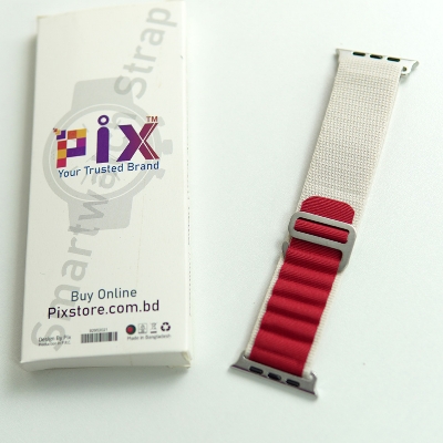 Picture of Metal Alpine Nylon Strap Band for KD99 ,HW8, DT8, S8 Max,T800, W68, TW8,HW8,Watch 8 Ultra, GS8 Ultra, N8, ZD8, Ultra Watch Series 8 Ultra Smart Watch Trail Metal Hook Loop Strap 42mm/44mm/45mm/49mm (Star Red,Freesize)