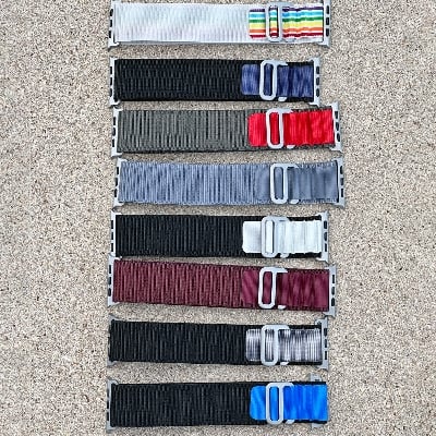 Picture of Metal Alpine Nylon Strap Band for KD99 ,HW8, DT8, S8 Max,T800, W68, TW8,HW8,Watch 8 Ultra, GS8 Ultra, N8, ZD8, Ultra Watch Series 8 Ultra Smart Watch Trail Metal Hook Loop Strap 42mm/44mm/45mm/49mm (Full Red,Freesize)