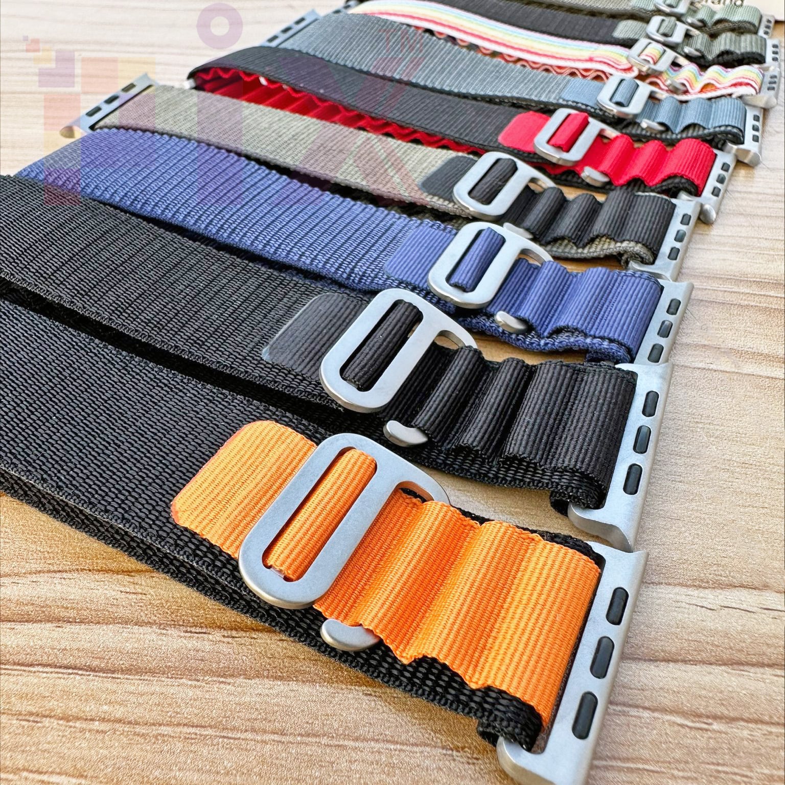 Picture of Metal Alpine Nylon Strap Band for KD99 ,HW8, DT8, S8 Max,T800, W68, TW8,HW8,Watch 8 Ultra, GS8 Ultra, N8, ZD8, Ultra Watch Series 8 Ultra Smart Watch Trail Metal Hook Loop Strap 42mm/44mm/45mm/49mm (Full Red,Freesize)