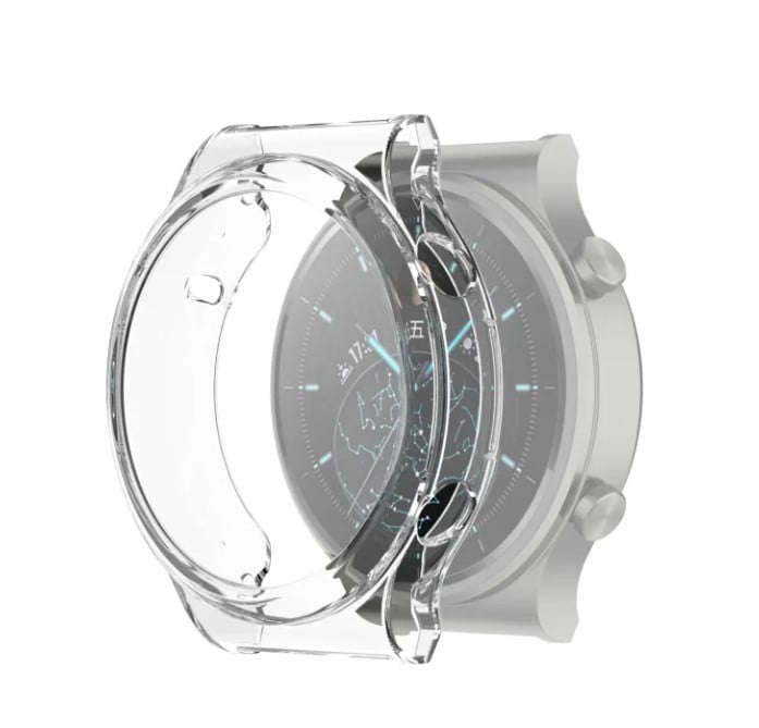 Picture of Huawei Watch Case-TPU Case for Huawei Watch GT 2, GT 2Pro, GT 2E, GT 3, GT 3 Pro, Watch 3, Watch 3 Pro All Size All-Around screen Protector cover bumper case-Full Coverage TPU Protective Case Cover (GT2 42mm Black TPU)