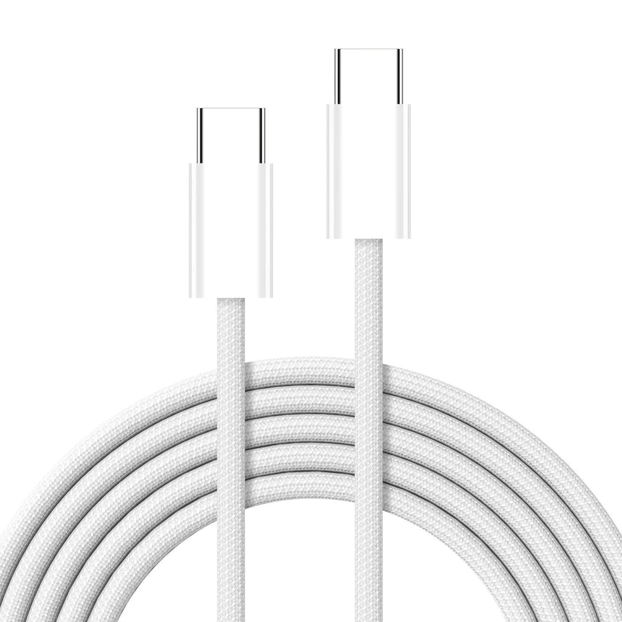 Picture of Pix 60W Nylon Braid Double Type-C PD Fast Charger Cable-1m 60W Nylon Braid USB Type C to Type C Fast Charger Cable For Apple iPhone 15 Pro Max MacBook iPad pro12 Samsung S23 S22 (60W-White)