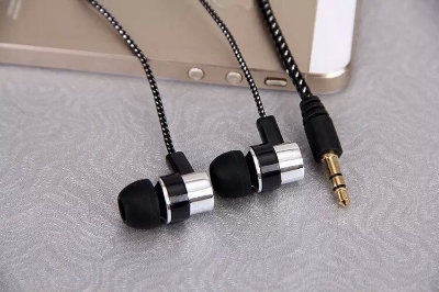 Picture of In-Ear Earphone-3.5mm Super Bass In-Ear Earphone Braided Wire Headset -Fashionable Wiring Cloth Cord Subwoofer Headphones In-Ear Braided Cord Wired Earplugs (KIN K-808 Type C)