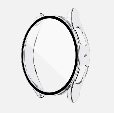 Picture of Pix Samsung Galaxy Watch 6 Case and Screen Protector-Full Coverage Tempered Glass With Bumper PC Samsung Galaxy Watch 6 Classic 40mm/44mm -Hard PC Cover for Galaxy Watch 6 (Watch 6 40mm Black)