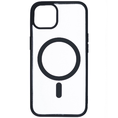 Picture of For Apple iPhone Magsafe Case -Magnetic Shockproof Transparent Wireless Charging Case For iPhone 15/15 Pro Max/15 Plus/14/14 Pro/14 Pro Max/13 Pro Max/13 Pro/13/13 Mini/12 Pro/12 Pro Max/12 Mini Transparent Protective Magsafe Border Phone Back Case (Black,iPhone 15 Plus)