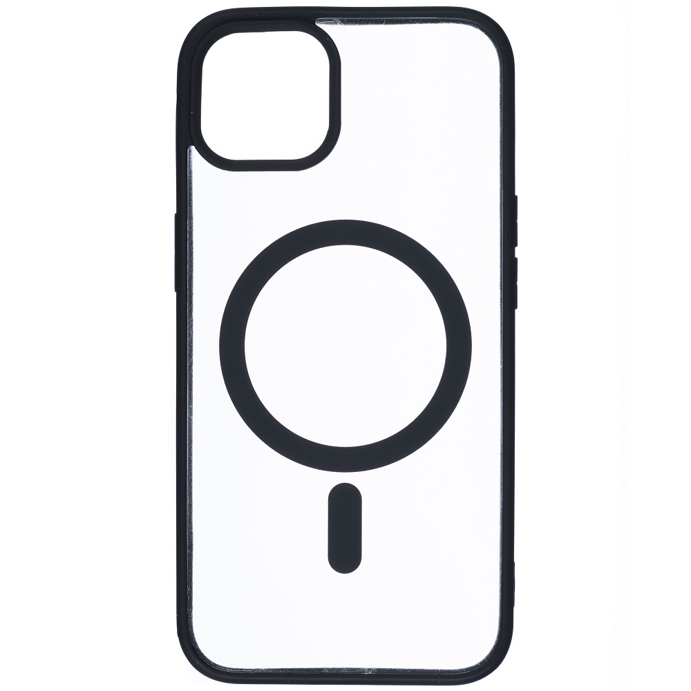 Picture of For Apple iPhone Magsafe Case -Magnetic Shockproof Transparent Wireless Charging Case For iPhone 15/15 Pro Max/15 Plus/14/14 Pro/14 Pro Max/13 Pro Max/13 Pro/13/13 Mini/12 Pro/12 Pro Max/12 Mini Transparent Protective Magsafe Border Phone Back Case (Black,iPhone 12 pro)