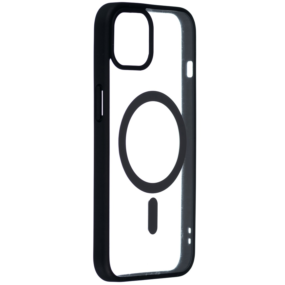Picture of For Apple iPhone Magsafe Case -Magnetic Shockproof Transparent Wireless Charging Case For iPhone 15/15 Pro Max/15 Plus/14/14 Pro/14 Pro Max/13 Pro Max/13 Pro/13/13 Mini/12 Pro/12 Pro Max/12 Mini Transparent Protective Magsafe Border Phone Back Case (Black,iPhone 13 Pro)