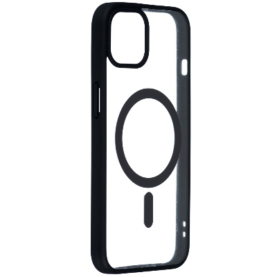 Picture of For Apple iPhone Magsafe Case -Magnetic Shockproof Transparent Wireless Charging Case For iPhone 15/15 Pro Max/15 Plus/14/14 Pro/14 Pro Max/13 Pro Max/13 Pro/13/13 Mini/12 Pro/12 Pro Max/12 Mini Transparent Protective Magsafe Border Phone Back Case (Black,iPhone 13 Pro)