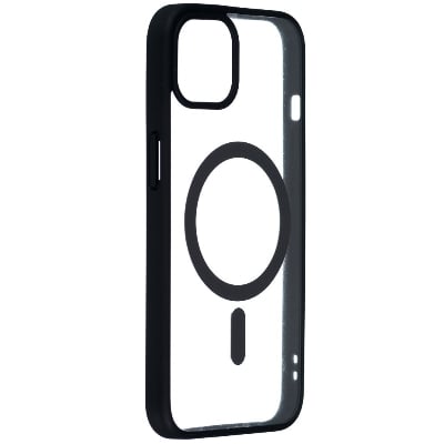 Picture of For Apple iPhone Magsafe Case -Magnetic Shockproof Transparent Wireless Charging Case For iPhone 15/15 Pro Max/15 Plus/14/14 Pro/14 Pro Max/13 Pro Max/13 Pro/13/13 Mini/12 Pro/12 Pro Max/12 Mini Transparent Protective Magsafe Border Phone Back Case (Black,iPhone 13)