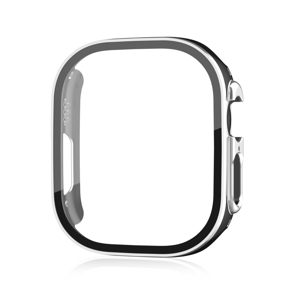 Picture of Pix Apple Watch 49mm Dual Color Protector Case- Dual Color Tempered Glass Screen Protector + Watch Case For Apple Watch Series 8- 49mm-Primium Quality Two -Color PC+ Tempered Film Protection Case (49 mm White With Rose Gold)