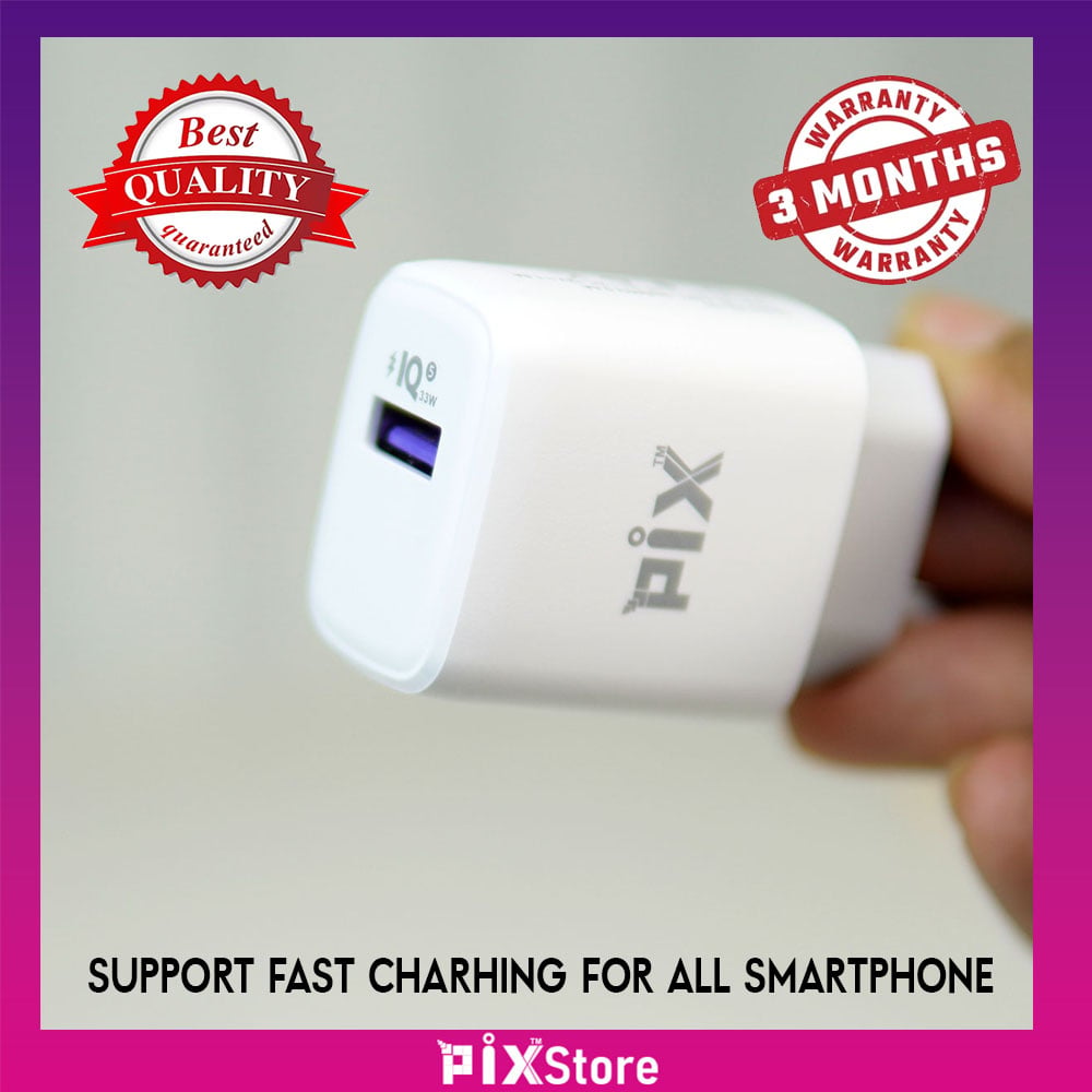 Picture of PIX 33W Charger with Type C Cable for Xiaomi, Realme, Oppo, Vivo, Samsung Android Smartphone with 3 month warranty (Black,Universal)