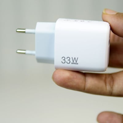 Picture of PIX 33W Charger with Type C Cable for Xiaomi, Realme, Oppo, Vivo, Samsung Android Smartphone with 3 month warranty (White,Universal)