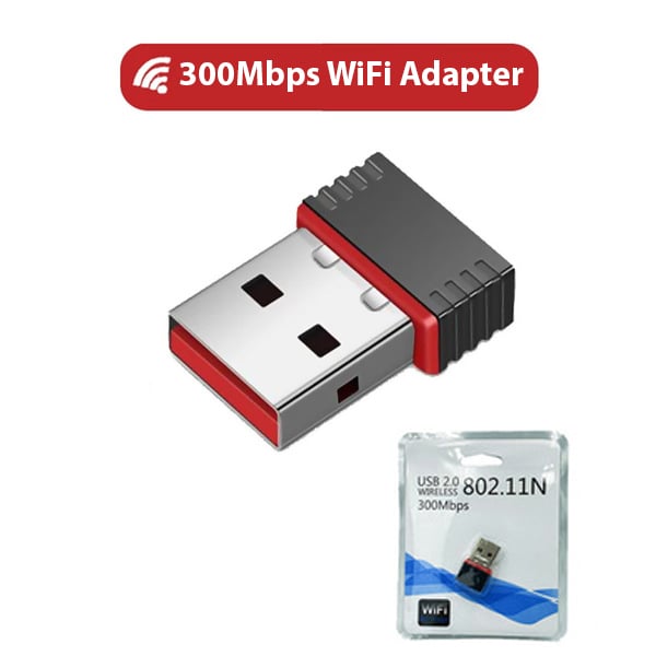 Picture of Pix Wifi Receiver 802.11N Adapter 300 Mbps- USB Mini Wireless Small Network Card - Usb 2.0 Wireless Card 300mbps (Black)