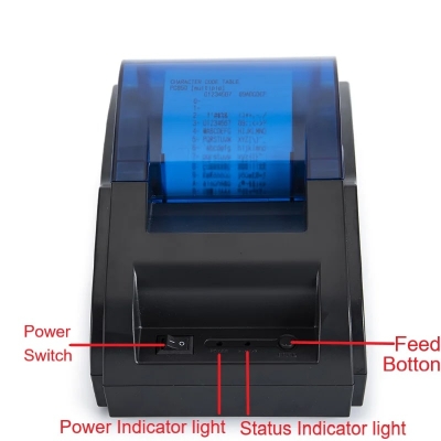 Picture of Pix 58D Desktop Pos Printer - Bluetooth and USB Thermal Pos Printer 58mm support cash drawer (Black)