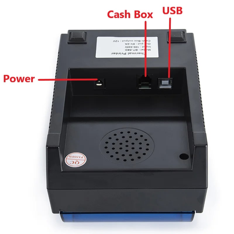 Picture of Pix 58D Desktop Pos Printer - Bluetooth and USB Thermal Pos Printer 58mm support cash drawer (Black)