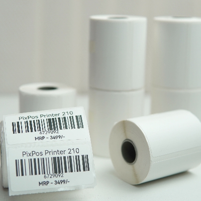 Picture of Pix 50mm*25mm Barcode Label Sticker Paper Roll- Thermal Barcode Sticker Roll For Mini Lable Printer (3 roll)