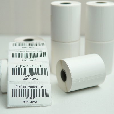 Picture of Pix 50mm*25mm Barcode Label Sticker Paper Roll- Thermal Barcode Sticker Roll For Mini Lable Printer (1 Roll)