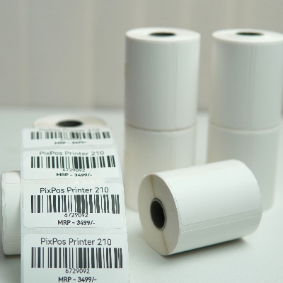Picture of Pix 50mm*25mm Barcode Label Sticker Paper Roll- Thermal Barcode Sticker Roll For Mini Lable Printer (1 Roll)
