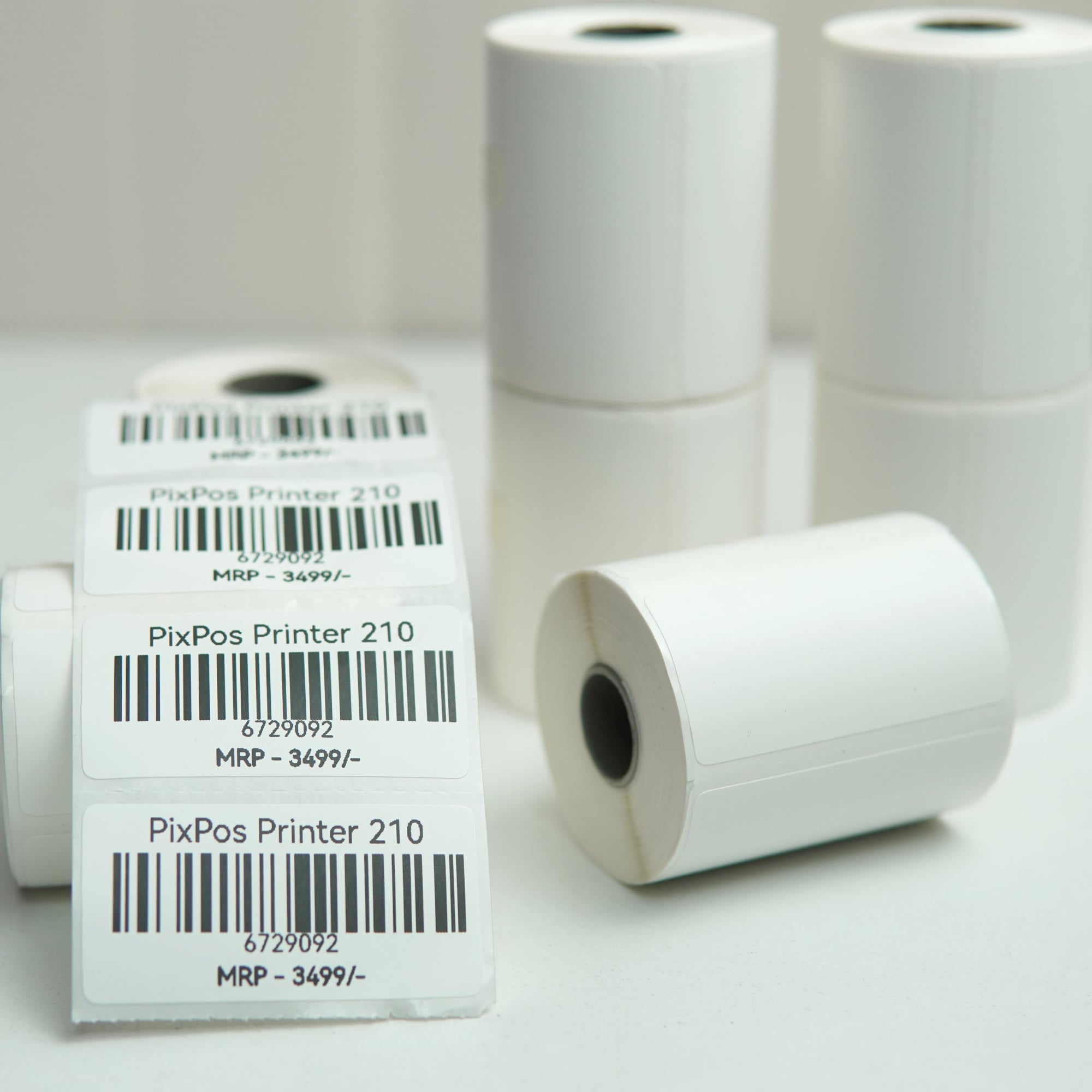 Picture of Pix 50mm*25mm Barcode Label Sticker Paper Roll- Thermal Barcode Sticker Roll For Mini Lable Printer (7 roll)