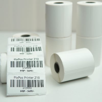 Picture of Pix 50mm*25mm Barcode Label Sticker Paper Roll- Thermal Barcode Sticker Roll For Mini Lable Printer (10 roll)