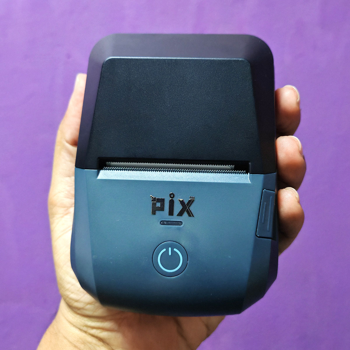 Picture of PixPos v2.5 Multifunction Pos and Label Sticker Printer - Mini Pos Printer 2 in 1 Thermal Inkless Mini Printer Support Android, iPhone, and PC (Blue)