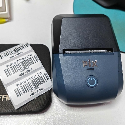 Picture of PixPos v2.5 Multifunction Pos and Label Sticker Printer - Mini Pos Printer 2 in 1 Thermal Inkless Mini Printer Support Android, iPhone, and PC (Blue)