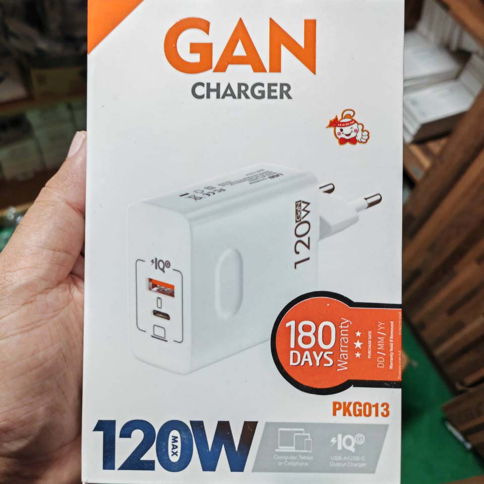 Picture of Pix 120w Gan Super Fast Charger Dual Port Type B and Type C Support Smartphone, Laptop, Drone etc (White)