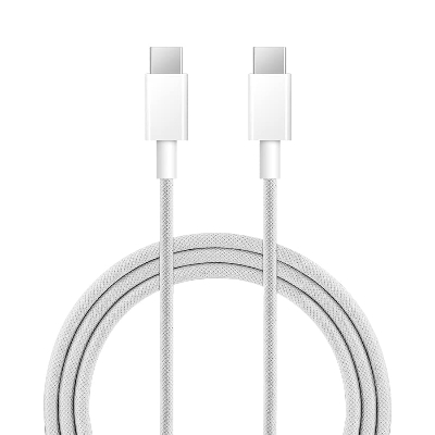Picture of High Quality 60w Type c to Type c Nylon Oven Data Cable 1 Meter (White)