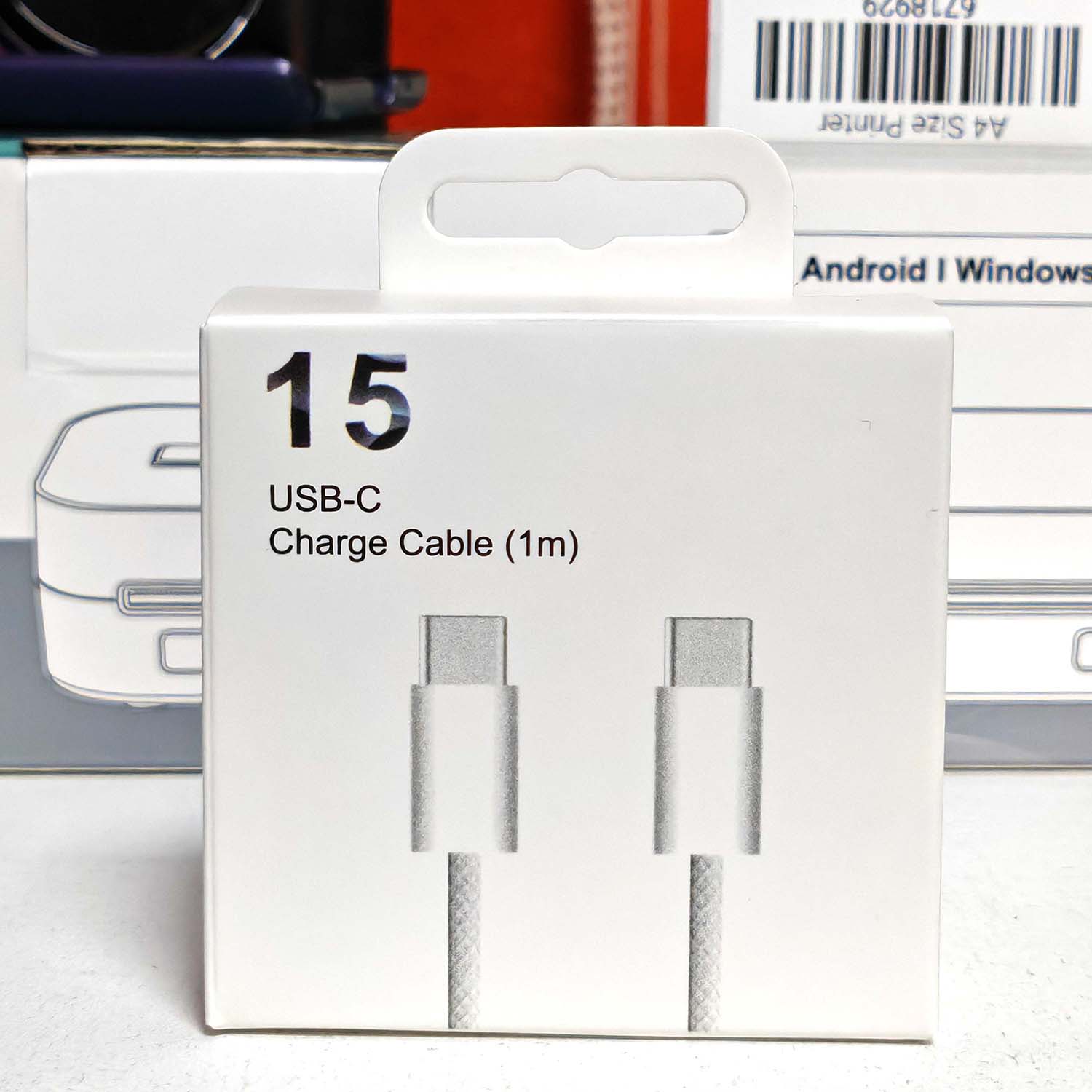 Picture of High Quality 60w Type c to Type c Nylon Oven Data Cable 1 Meter (White)