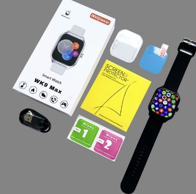 Picture of Pix WK9 Max Smartwatch IPS Display with free case & screen protector gift (Black)