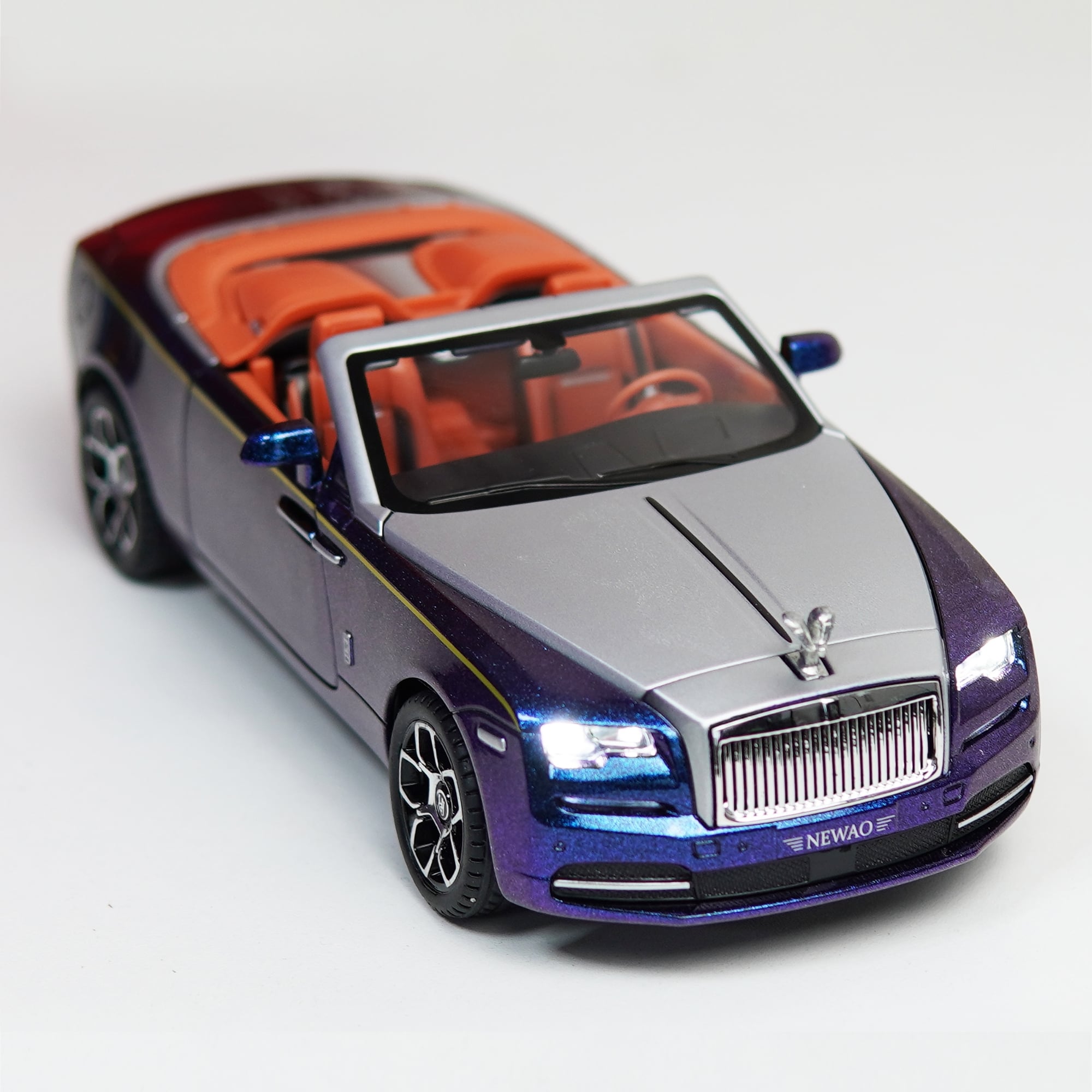 Picture of Rolls Royce Wraith 1/24 Metal Die Cast Car Sound Light Metal Car (Purple)
