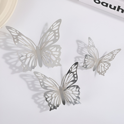 3D Butterfly Party Decoration Set- Wall & Balloon DIY Decoration Stickers for Party, Home Decor, and Events (Pack of 12 Pcs)