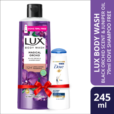 Picture of Lux Body Wash Black Orchid Scent & Juniper Oil 245ml (Dove 79ml Shampoo Free)